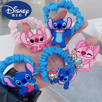 1/5 adet Disney Anime Lilo ve Stitch Saç Bantları Kawaii Dikiş Firkete Karikatür Lastik Bant Saç Aksesuarları Kız Hediyeler Oyuncak