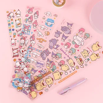 1 torba 20 Sanrio Zehirli Su Geçirmez Şeffaf Pet Çıkartmalar Anime Kuromi Kitty kendin yap çıkartmalar Öğrenci Kırtasiye Çıkartmalar