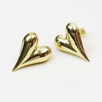 10 Pairs Pürüzsüz İnce Kalp Saplama küpe Altın Metalik Klasik Toptan Kadınlar Takı Hediye 30822