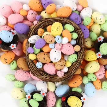 100 adet Paskalya Yumurtası Dekorasyon Oyuncaklar El Sanatları Mutlu Paskalya DIY Kek Dekorasyon Parti Malzemeleri