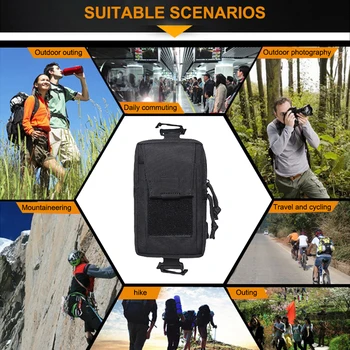 100D Naylon Seyahat Kamp Çantaları EDC Araçları Su Geçirmez Molle Bel Çantaları Taşınabilir Molle Telefon Kılıfı Çok Cep Yürüyüş için