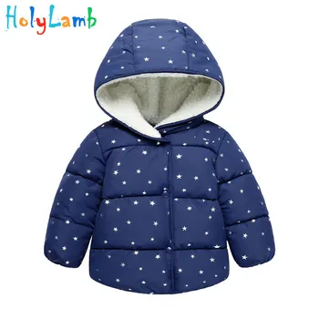 11.11 Sıcak Sonbahar Kış Bebek Kız Giyim Mont Pamuk dolgulu giysiler Beş köşeli Yıldız Bebek Ceket