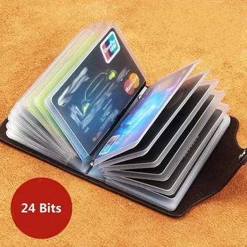 24 Bit Kredi kart tutucu İş Banka Kartı Cep PVC Büyük Kapasiteli Kart Nakit Depolama Klip Organizatör Vaka Cüzdan Kart Sahibi