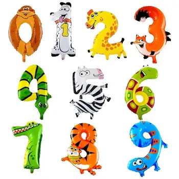 2pcs18inch hayvan dijital balon mutlu doğum günü partisi dekorasyon olaylar yıldönümü balonlar için