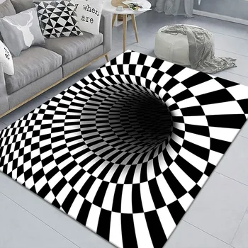 3D halüsinasyon optik görsel tuzak Abyss geometrik dekoratif halı yatak odası oturma odası çalışma restoran mutfak zemin mat