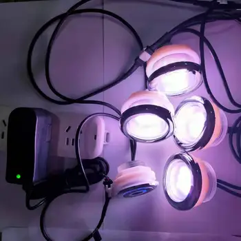 4 adet su geçirmez RGB LED masaj lambası 1.5 w sualtı led jakuzi kemoterapi led havuz spa ışık 1 denetleyici 1 adaptör