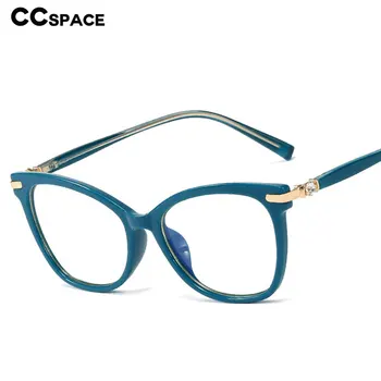 48243 TR90 Anti mavi ışık gözlük çerçeveleri kedi gözü elmas kadın optik moda bilgisayar gözlükleri