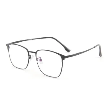 53mm 2023 Moda Kare Gözlük Erkekler Kadınlar için Metal Çerçeve Gözlük Gözlük Siyah Kaş Çerçeve 96066