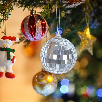 6 Adet 3/4/5Cm Ayna Disko Topları Parti Parlayan Topu yılbaşı dekoru Lazer Yansıtıcı Cam Disko Topu Noel Ağacı Ev Süsler