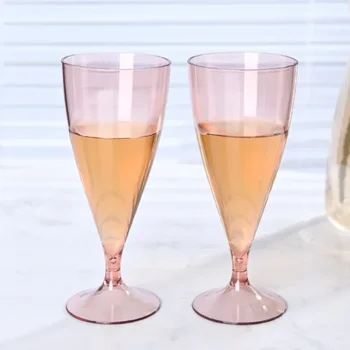 6 adet Plastik kırmızı şarap bardağı şampanya kadehi Seti PS Şeffaf Su Bardağı Açık Seyahat Taşınabilir Yaratıcı Ayrılabilir Yüksek Ayak Fincan
