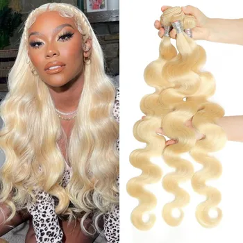 613 Vücut Dalga İnsan Saç Paketler Remy saç ekleme Kadınlar İçin Bal Sarışın Renkli Brezilyalı Saç Dokuma 1 3 4 Paket Anlaşma