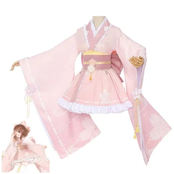 Anime Kostüm Uraraka Ochako Cosplay Kimono Benim Kahraman Akademi Cadılar Bayramı Karnaval Performans Giyim