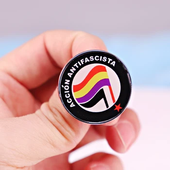Antifa Eylem İspanyol Cumhuriyeti Bandera Üç Renkli Sanat rozeti emaye pin takı
