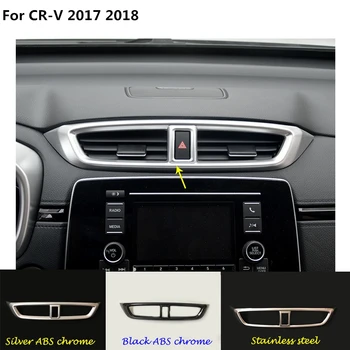 Araba aksesuarları / paslanmaz Anahtarı havalandırma çıkışı Orta klima paneli Kontrol trim çerçeve lambası 2 adet Honda CRV İçin CR-V 2017 -18