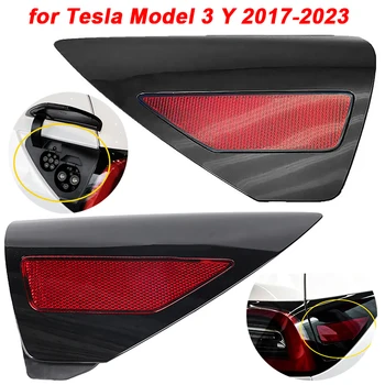 Araba Arka Kapı Yan Reflektör Kapağı şarj portu Kapağı Kuyruk aydınlatma koruması Trim Tesla Modeli 3 Y 2017-2023 110078199D 108485499J