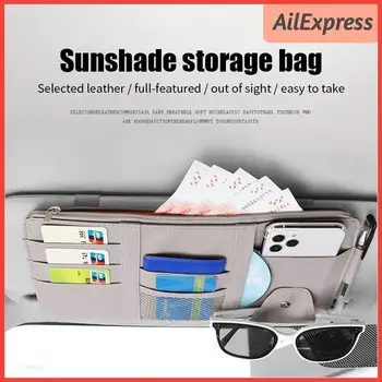 Araba Güneşlik saklama çantası Bilet Nakit Gözlük Organizatör Kılıfı Araç Fatura Kalem İş kart tutucu Cep İç Aksesuarları