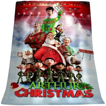 Arthur'un Noel Çocuk Ve Noel Baba Kırmızı Burun Çocuk Geyik Pazen Her Mevsim İçin Uygun Kişiselleştirilmiş Battaniye