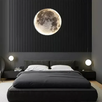 Ay Duvar Lambası RC Kısılabilir Tavan Lambası Yatak Odası Başucu Lambası Dekor iç mekan aydınlatması Akrilik Parlaklık led duvar ışıkları