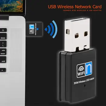 Ağ Kartı Dizüstü masaüstü bilgisayar 300Mbps 2.4 G USB Kablosuz wifi adaptörü USB 2.0 Harici Arabirim 802.11 n / g / b