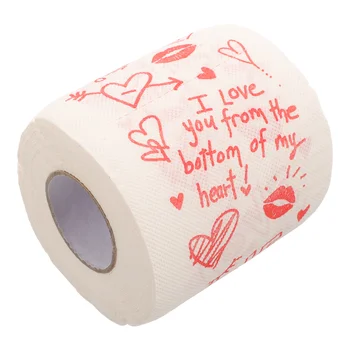 Aşk Sevgililer Baskılı Rulo Kağıt Sevgililer Baskı Peçete Banyo Rulo Doku Tuvalet Kağıdı