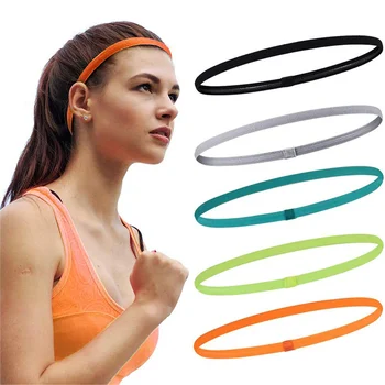 Basit Unisex Spor Hairband Kaymaz Silikon Şerit Ter Kılavuzu Elastik Bantlar Yoga Koşu Spor saç aksesuarları