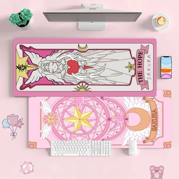 Büyük Mouse Pad Oyun sümen Anime Klavye MousePad Cardcaptor Sakura Halı Doğal Kauçuk Taşınabilir Masaüstü fare altlığı XXL