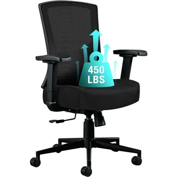 Büyük ve Uzun Boylu ofis koltuğu 450lbs, ergonomik Yüksek Geri Bilgisayar Masası Sandalye ile Ağır İnsanlar için 2D Ayarlanabilir Bel Desteği
