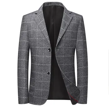 Ceket Akıllı Ceketler M-3XL Varış Blazer Ekose Artı boyutu Rahat Ince Yüksek Yeni erkek Fit Kaliteli Takım Elbise Takım Elbise 