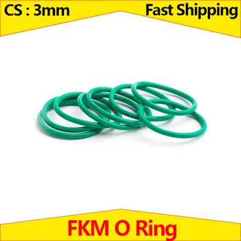 CS 3mm FKM O Ring, Flor Kauçuk O-Ring Conta, Mekanik Conta Yıkayıcı, sızdırmazlık Halkası OD 41mm-100mm, bir pakette 10 parça