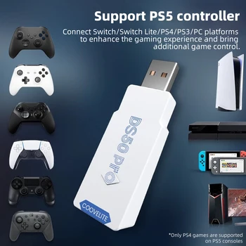 DS50 Pro Oyun Kolu Dönüştürücü Alıcı PS5/PS4 / XboxElite Pro Kontrolörleri Mini kablosuz bluetooth Kontrolörleri USB Adaptörleri