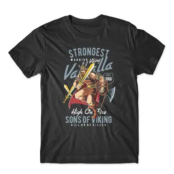 En güçlü Valhalla Savaşçı T-Shirt %100 % Pamuk O-Boyun Yaz Kısa Kollu Rahat erkek tişört Boyutu S-3XL