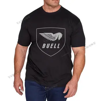 erkek yaz yüksek kaliteli t shirt Buell Motosiklet Şirket Logosu Gevşek Tee Gömlek unisex moda ekip boyun t-shirt siyah tişört