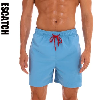 Escatch Sıcak Satış Bermuda Masculina Hızlı Kuru Naylon Moda Örgü Astar Mayolar Erkek plaj pantolonları yüzme şortu Erkekler