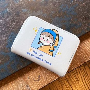 Estetik Kawaii kart tutucu kimlik kartı tutucu Organizatör Çantası Genç Mini Wonder Çanta Trend Sevimli Cüzdan Kadınlar için bozuk para cüzdanı