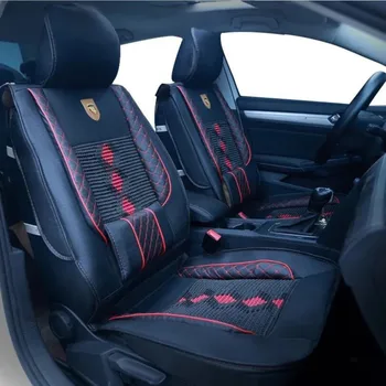 Evrensel PU Deri araba koltuğu kapakları Volkswagen vw passat polo golf tiguan jetta touareg oto aksesuarları araba-styling 3D