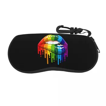 Gökkuşağı Dudaklar Gurur LGBT Gözlük Gözlük Durumda Erkek Kadın Yumuşak Eşcinsel Lezbiyen Güneş Gözlüğü Koruyucu Kutu