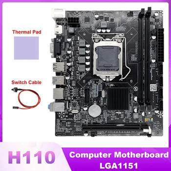 H110 bilgisayar anakartı LGA1151 Destekler Çekirdek İ3 İ5 İ7 Serisi CPU Destekler DDR4 Bellek Anahtarı Kablosu + Termal Ped