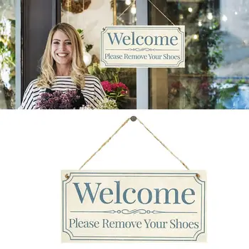 Hatırlatma İşaretleri Kapı İşareti Yeni Tasarım Ahşap hoş geldin yazısı Kapı Askısı Lütfen Ayakkabılarınızı Çıkarın Otel Bülten Tahtası Cafe