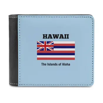 Hawaii bayrağı Slogan İle deri cüzdan erkek cüzdanları Dıy Kişiselleştirilmiş Çanta babalar Günü Hediyesi Adaları Hawaii Bayrağı