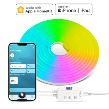 Homekit RGB LED Şerit Neon ışıkları Akıllı WiFi APP Siri Kontrol Neon Bant bahçe dekoru İle Çalışmak Apple Ev Kiti Alexa