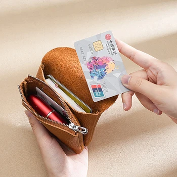 Inek derisi kadın Küçük Çantalar Moda Kadın Kısa Bozuk para cüzdanı Kılıfı Çanta Kızlar İçin kart tutucu Para Çantası