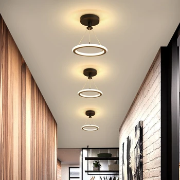 Iskandinav koridor tavan ışıkları yemek odası dekor için koridor siyah aydınlatma armatürleri tavan lambaları oturma odası mutfak aydınlatma için