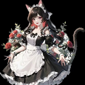 Japon animesi Kedi Kız Tatlı Lolita Hizmetçi Cosplay Cadılar Bayramı Kostümleri Kadınlar için Parti Sahne Kahve Garson Rol Oynamak Üniforma Yeni