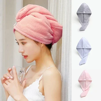 Kadın Mikrofiber Havlu Saç Havlu Banyo Şapka Işlemeli Ev Havlu Çabuk Kuruyan BathroomTurban Kurutma Saç Havlu Banyo