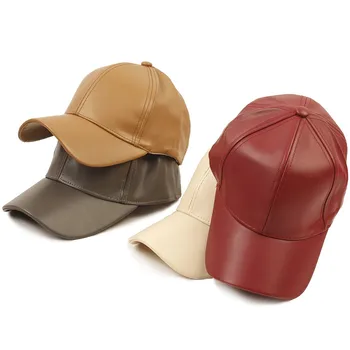 Kadın Yetişkin Suni Deri beyzbol şapkası Açık Rahat Kamyon Şoförü Snapback Spor Şapka Ayarlanabilir kasketler