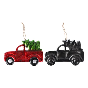 Kamyon Süs Noel Ağacı Asılı kamyonet Noel Ağacı Süsleme İle Çiftlik Evi Ev Dekor Noel sac demir Kolye