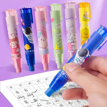 Karikatür Presleme kurşun kalem silgisi Sevimli Mekanik çocuklar için silgi Değiştirilebilir Kauçuk Çekirdek Kalem Tipi Silgi Öğrenci Kırtasiye