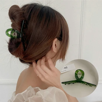 Koyu Yeşil Asetat Su Dalgalanma Zarif At Kuyruğu saç tokası Kavrama Moda saç aksesuarları Kadın saç Şekillendirici Araçları Kadın Kızlar