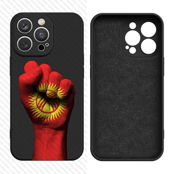Kırgızistan Yumruk Bayrağı Kapak Kılıf iPhone 15 14 13 12 11 Pro Max XS XR Mini 7 8 6S Artı 5 SE