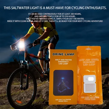 LED tuzlu su acil durum lambası 50LM taşınabilir tuzlu su ışıkları su geçirmez kullanımlık seyahat malzemeleri için araba açık plaj